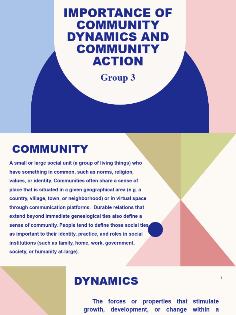 Community Dynamics and Action Explained | PDF | Community | Society