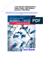 Business and Society Stakeholders Ethics Public Policy 15th Edition Lawrence Test Bank