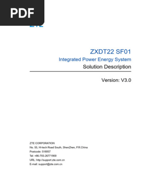 ZXDT22 SF01 (V3.0) Integrated Power Energy System Solution