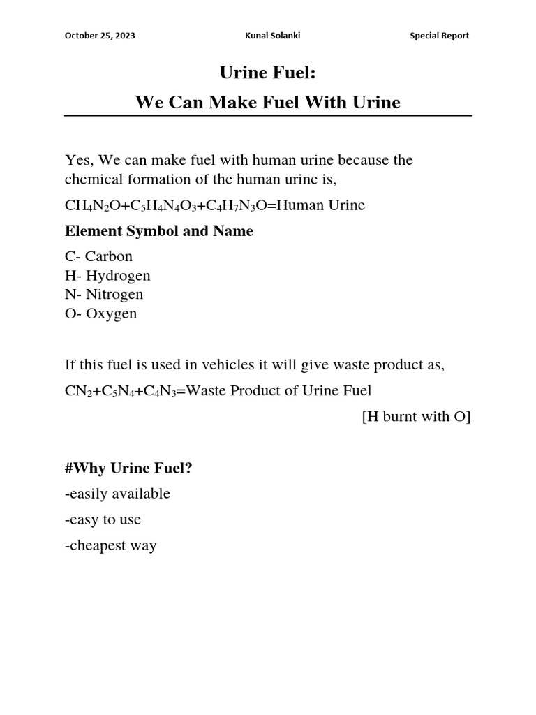 Urine Fuel PDF
