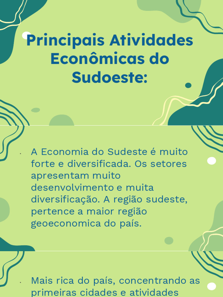 Atividades Econômicas do Sudeste | PDF | Setor terciário da economia ...
