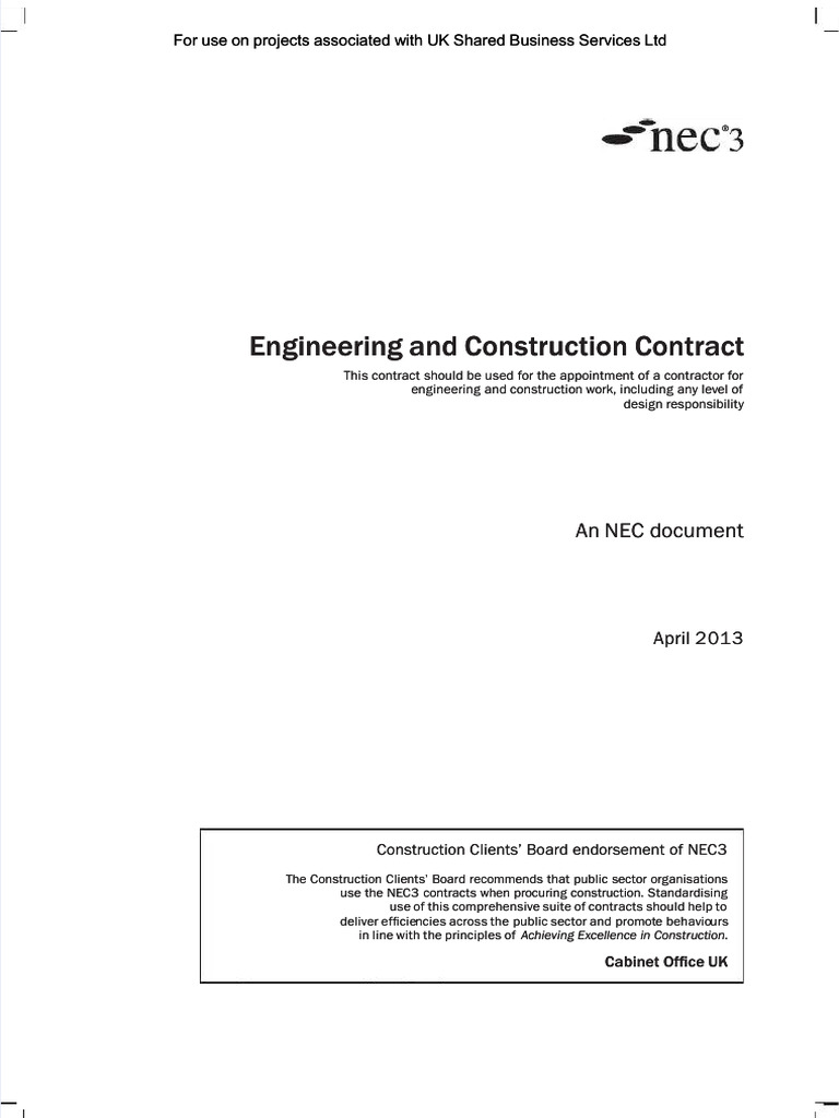 Nec3 engineering and construction contract compress pdf business