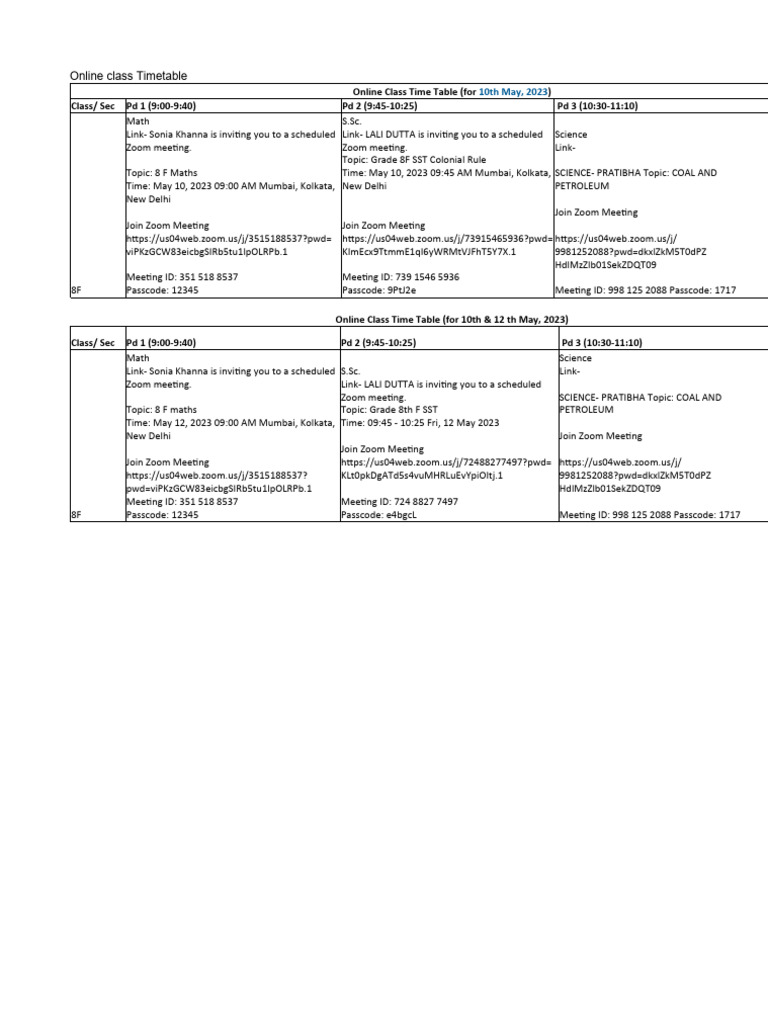 online-class-timetable-pdf