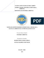 Sistema de Gestion de Residuos Sólidos para La Mejora de La Saludy El Ambiente en El Centro de Salud de Sayan