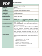 Advanced Web Programming Courseoutline