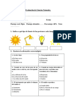 Evaluacion de Ciencias Naturales 3 Basic