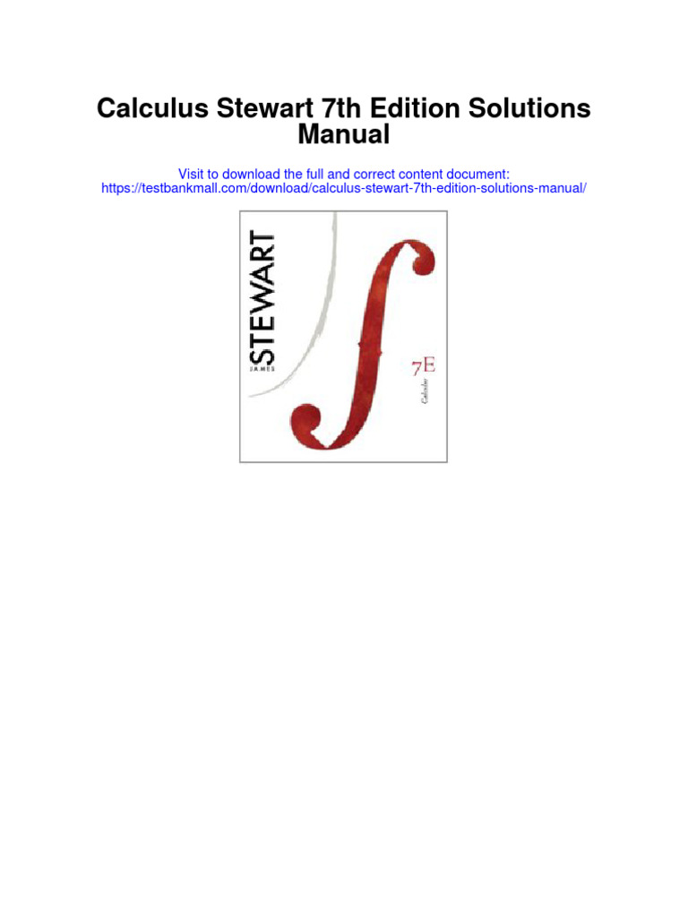 Calculus Stewart 7th Edition Solutions Manual PDF Calculus Asymptote
