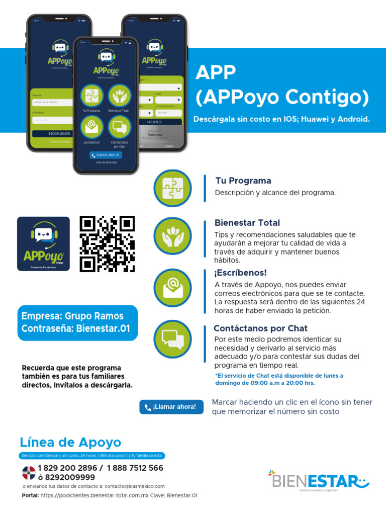 Appoyo Contigo: Bienestar Total 24/7 | PDF | Chat en linea | Industrias ...