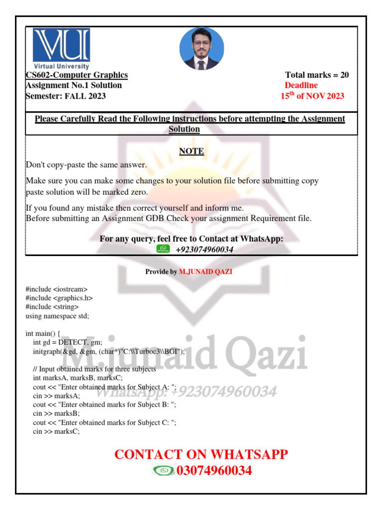 CS602 Assignment 1 Solution Guide | PDF | Computing | Computer Programming