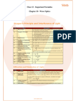 Class 12 - Important Formulas Chapter 10 - Wave Optics: I.H S&c!2co1.$