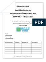 Zuarbeit PROFINET - Abnahmeempfehlungen