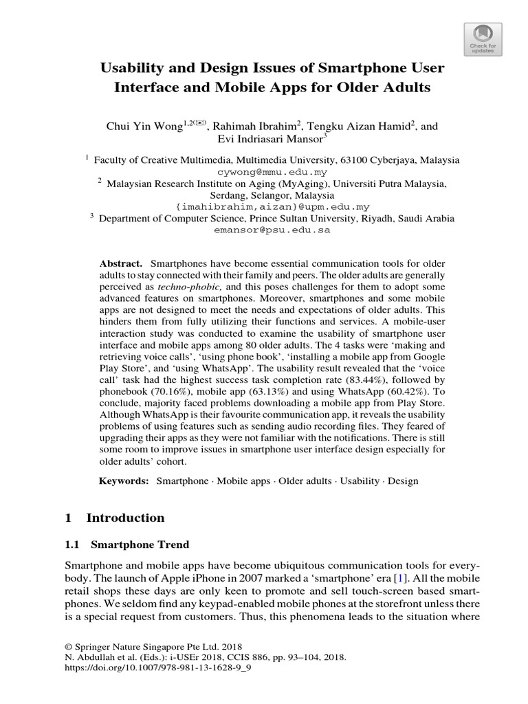 Usability and design issues of smartphone user pdf smartphone