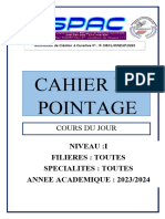 Cahier de Pointage Niveau 1 JOUR