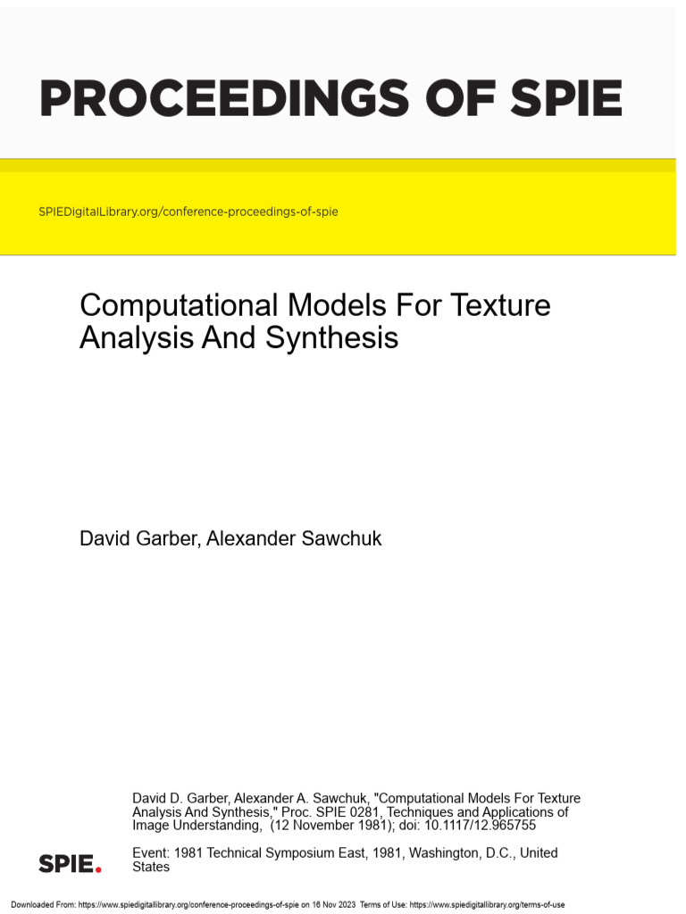 Photo inspiration: Visual Reference: Proceedings Of Spie Computational Models For Texture Analysis And