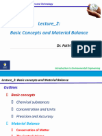 Lecture 2 Environmental Engineering-Material Balance