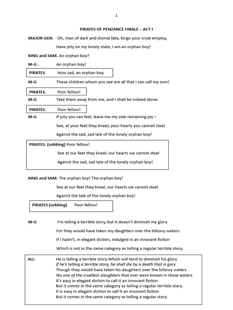 Finale Act One Pirates Lyrics Pdf