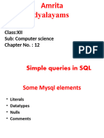 Simple Queries in SQL