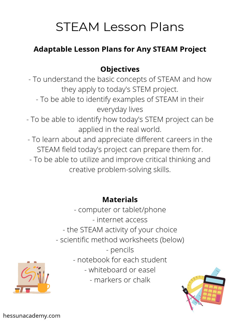 Adaptable STEAM Lesson Plans PDF Science, Technology, Engineering
