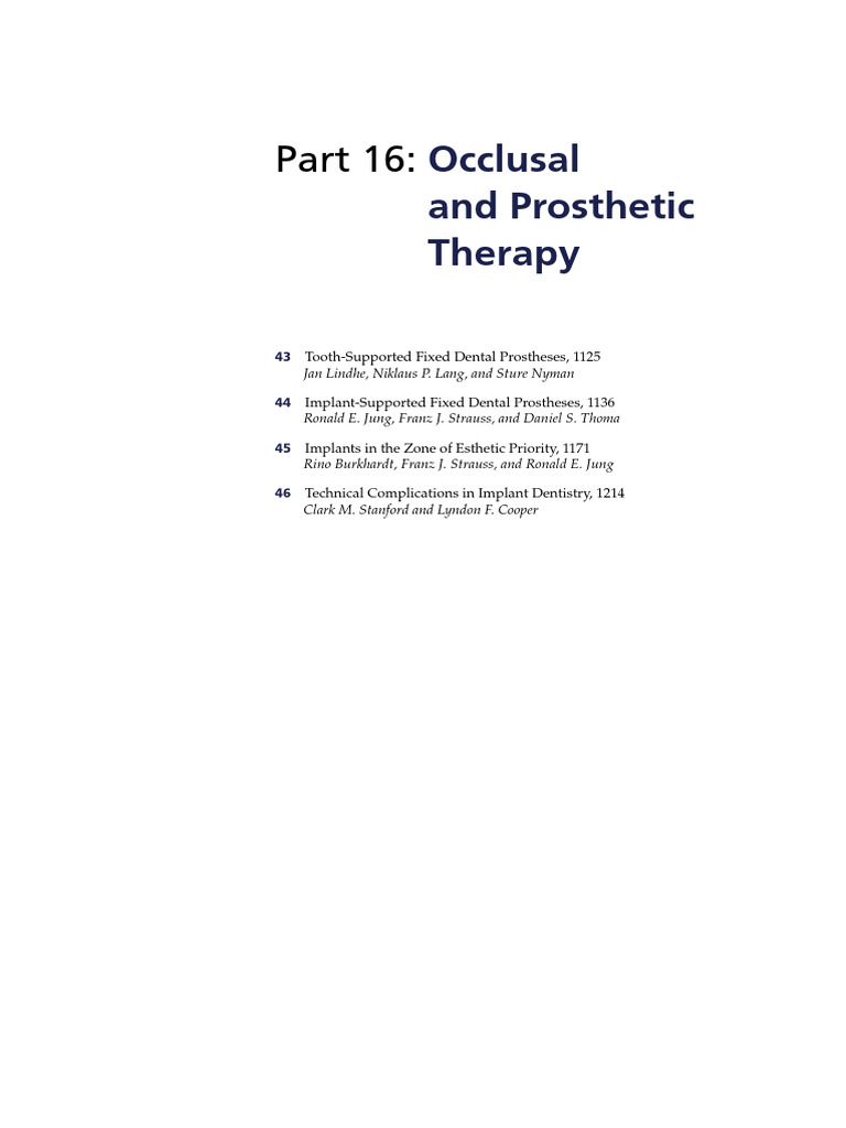 Occlusal Therapy and Tooth Mobility | PDF | Periodontology | Dental Implant