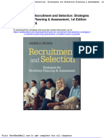 Test Bank For Recruitment and Selection Strategies For Workforce Planning Assessment 1st Edition Carrie A Picardi