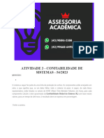 5388 Assessoria Atividade 3 - Confiabilidade de Sistemas - 54 2023