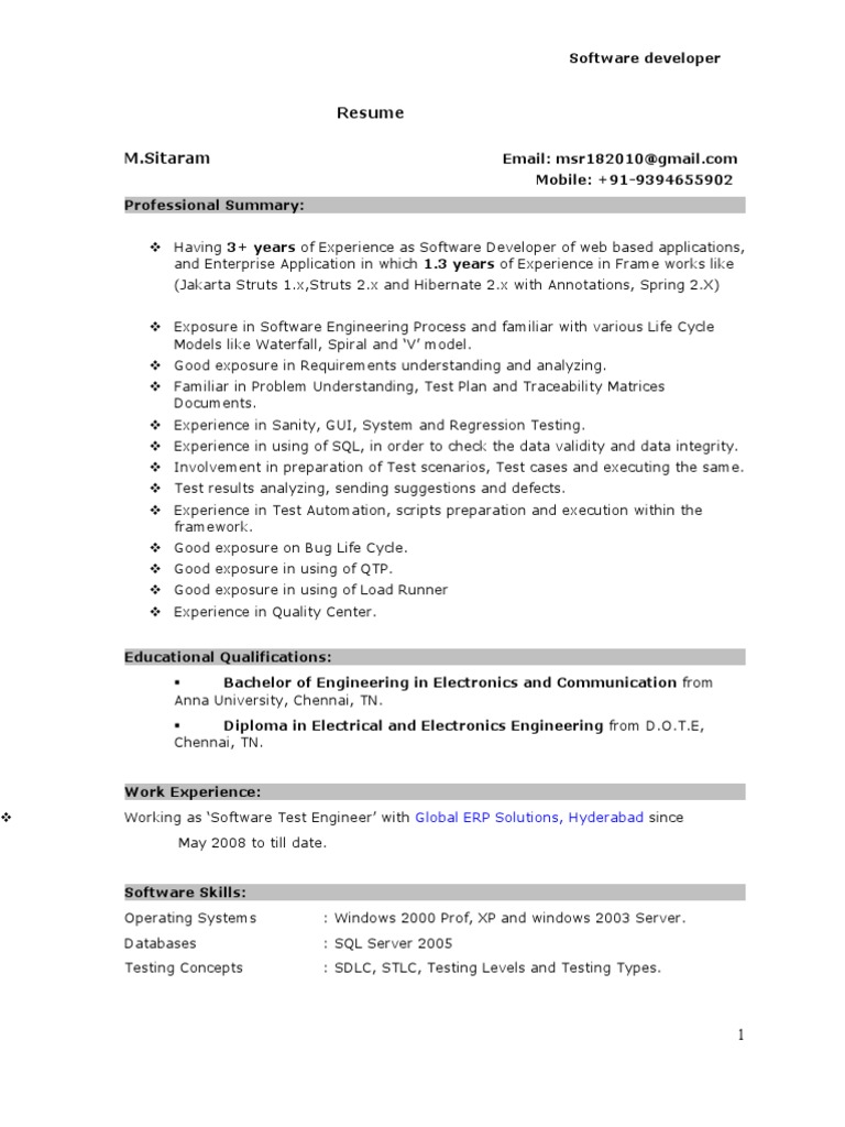 Resume | PDF | Software Development | Online Banking