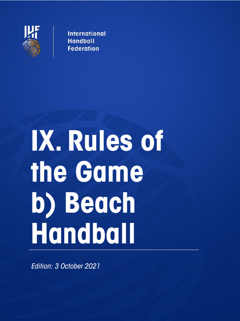 09B Rules of the Game_Beach Handball_E_0 PDF Referee Sports