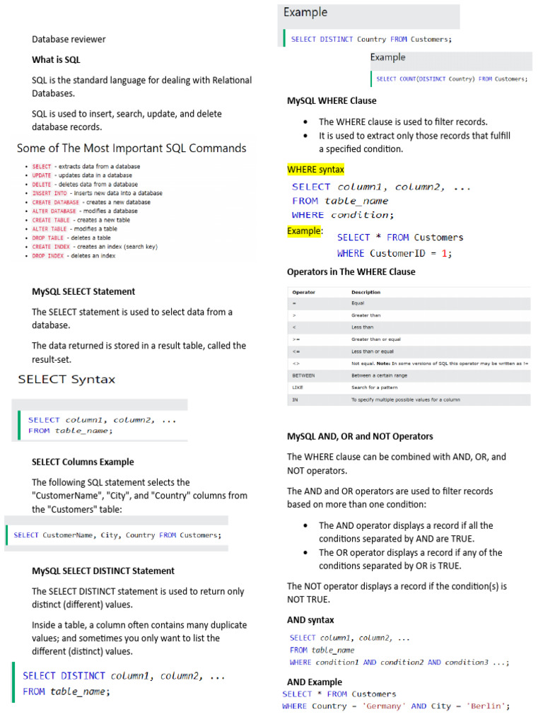 Database-reviewer-mwa | PDF | Computer Programming | Databases