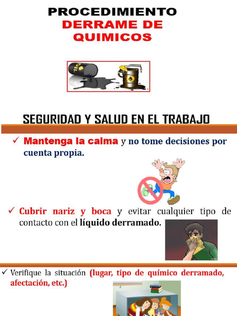 Capacitacion Procedimiento de Derrames Quimicos | PDF