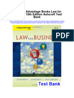 Cengage Advantage Books Law For Business 18th Edition Ashcroft Test Bank