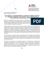 Leon Medical Centers obtiene la deseada certificacion de la “American Diabetes Association” para el Programa de Educacion del Centro para la Diabetes