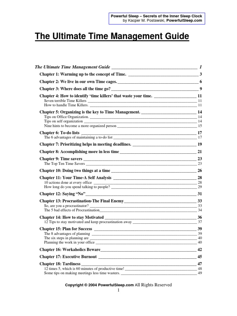 Kacper M Postawski - The Ultimate Time Management Guide | PDF