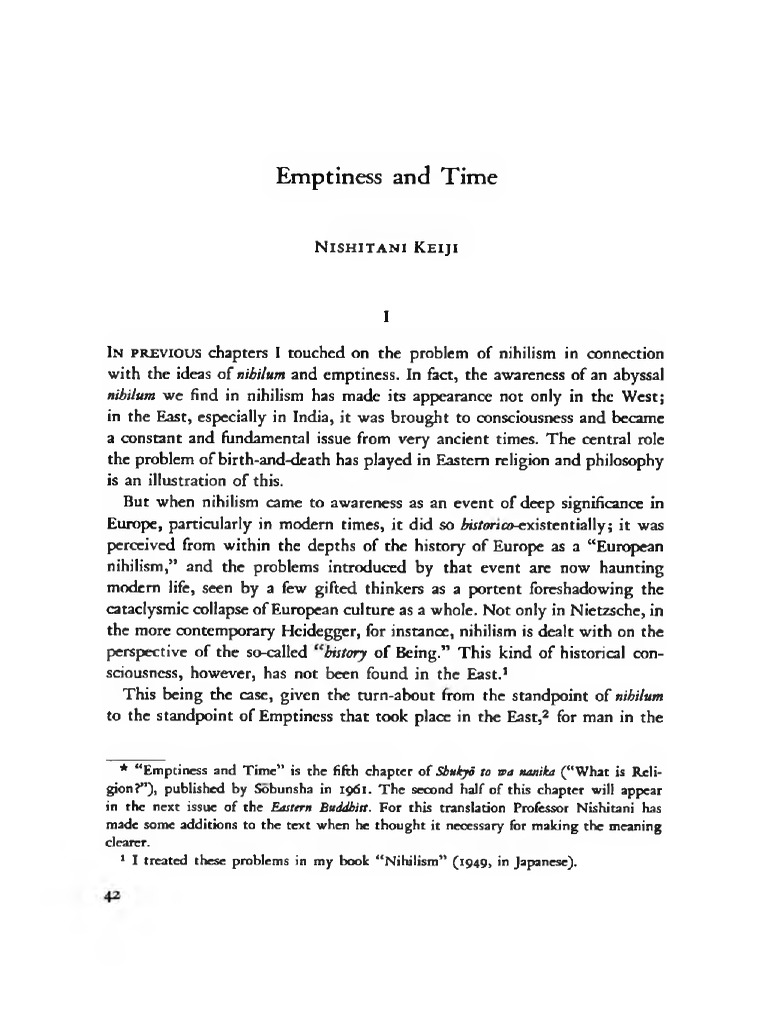 Emptiness Time 1 Nishitani Keiji 1975 Pdf śūnyatā Mind