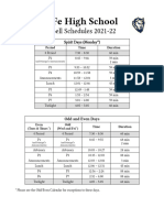 SFHS 2021-22 Bell Schedules