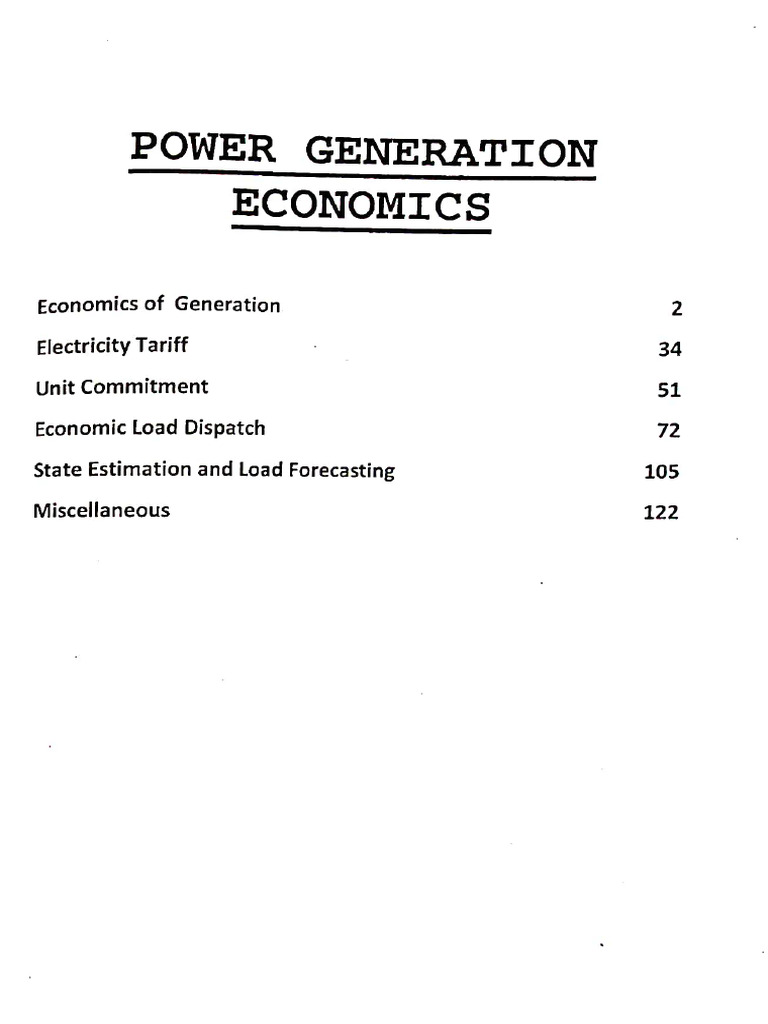 Power Generation Economics Overview | PDF | Power Station | Nature