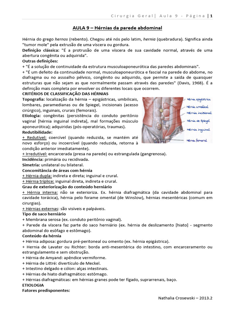 Hérnias Da Parede Abdominal - 21.10 | PDF | Doenças e distúrbios | Anatomia