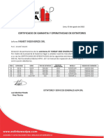 Certificado de Famet Ingenieros SRL