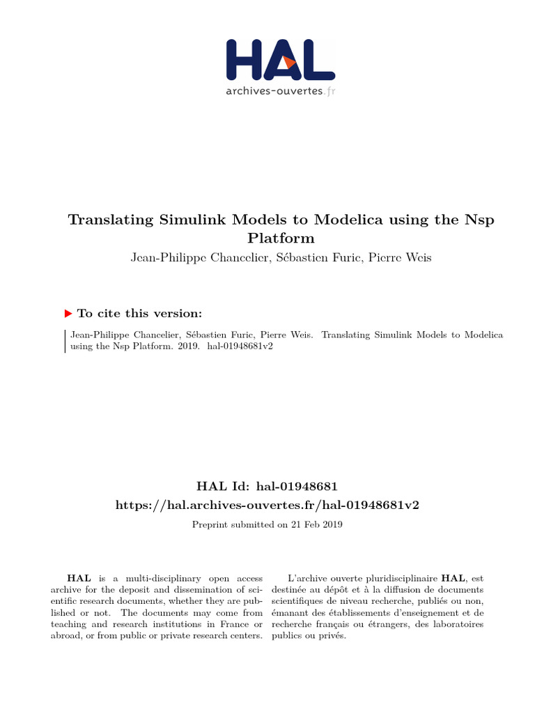 Simulink to Modelica Translation in Nsp | PDF | Graphical User ...