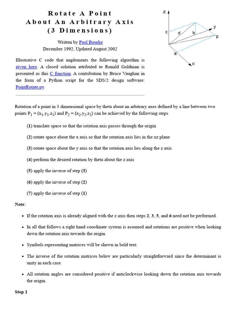3D Point Rotation Around Axis | PDF | Cartesian Coordinate System ...