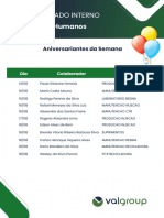 Aniversariantes - Semana2