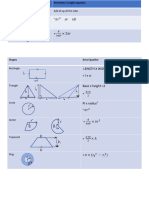 Length, Area, Volume Equation Table