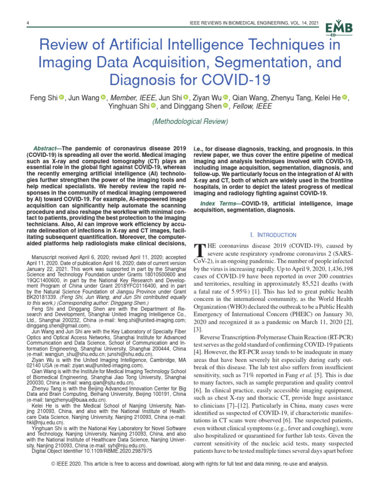AI in COVID-19 Imaging Review | PDF | Medical Imaging | Ct Scan