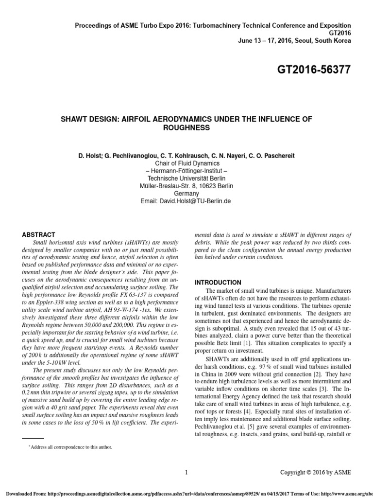 Airfoil Aerodynamics Under The Influence of | PDF | Reynolds Number ...