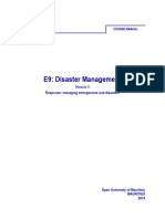 E9: Disaster Management: Response: Managing Emergencies and Disasters