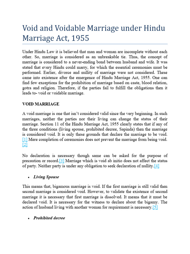 Understanding Void and Voidable Marriages | PDF | Marriage | Annulment