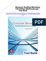 Consumer Behavior Building Marketing Strategy 13th Edition Mothersbaugh Test Bank