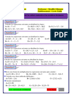 Les Operations Sur Les Nombres Decimaux Serie Dexercices N5 PDF