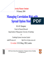 Corr Risk With Spread Option