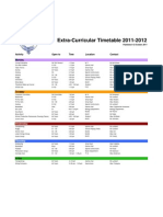 Extra-Curricular Timetable 2011-12 AUTUMN UPDATE