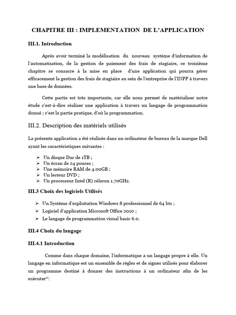 Mise en œuvre d'une application de gestion des frais de stagiaires ...